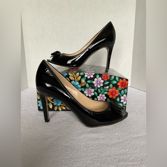 Enzo Angiolini Black Patent Leather Stiletto Heels - Picture 1 of 12